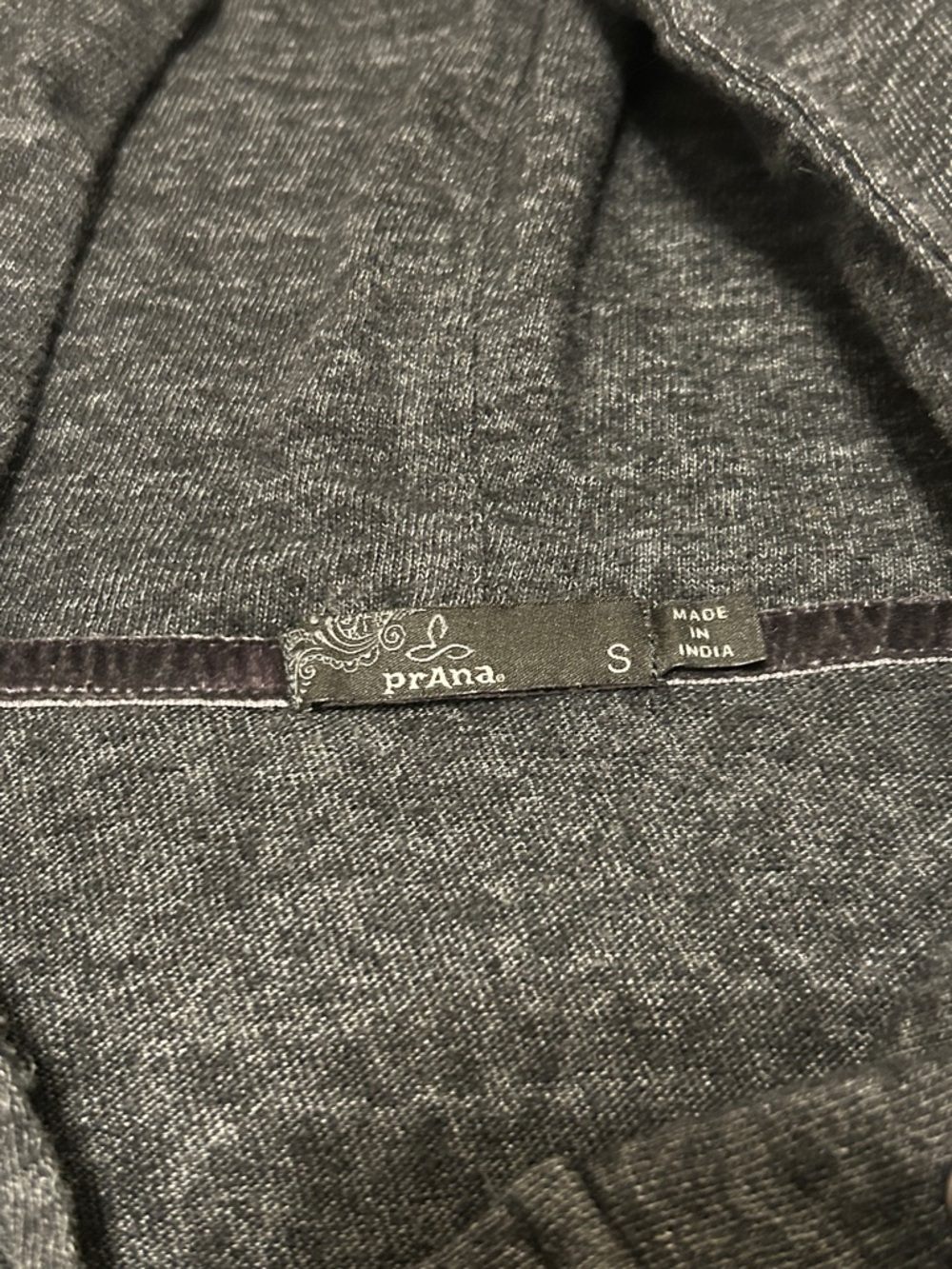 Prana Dark Charcoal Hooded Henley Pullover - Picture 2 of 3